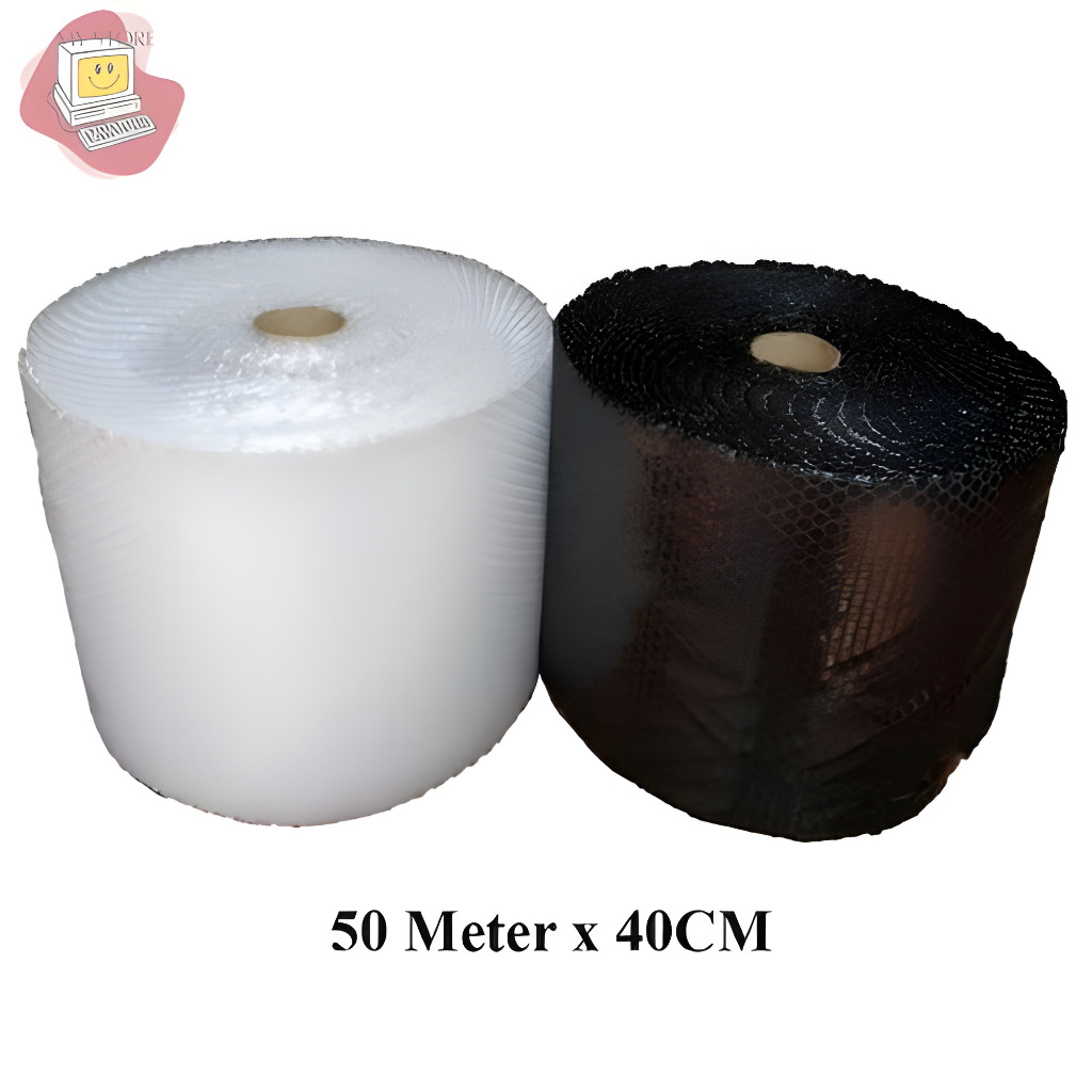 Bubble Warp Hitam Dan Bening, Ukuran 50 x 40cm