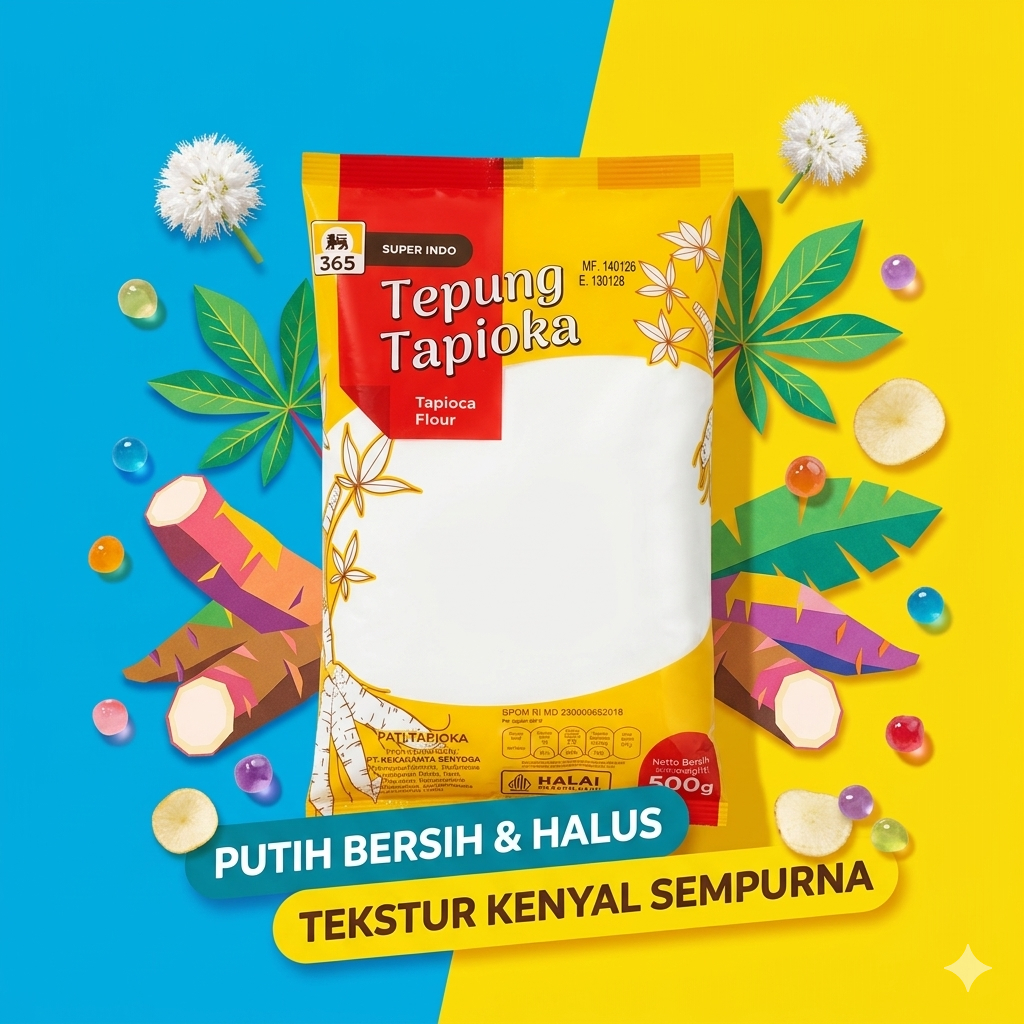 365 TEPUNG TAPIOKA (TAPIOCA FLOUR) 500 gram | MERK SUPER INDO