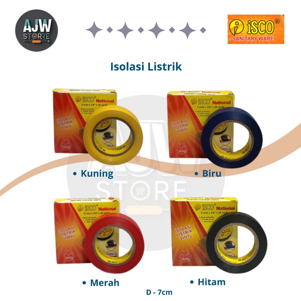 Isolasi Listrik Isco National Vinyl Solasi Original Anti Bakar
