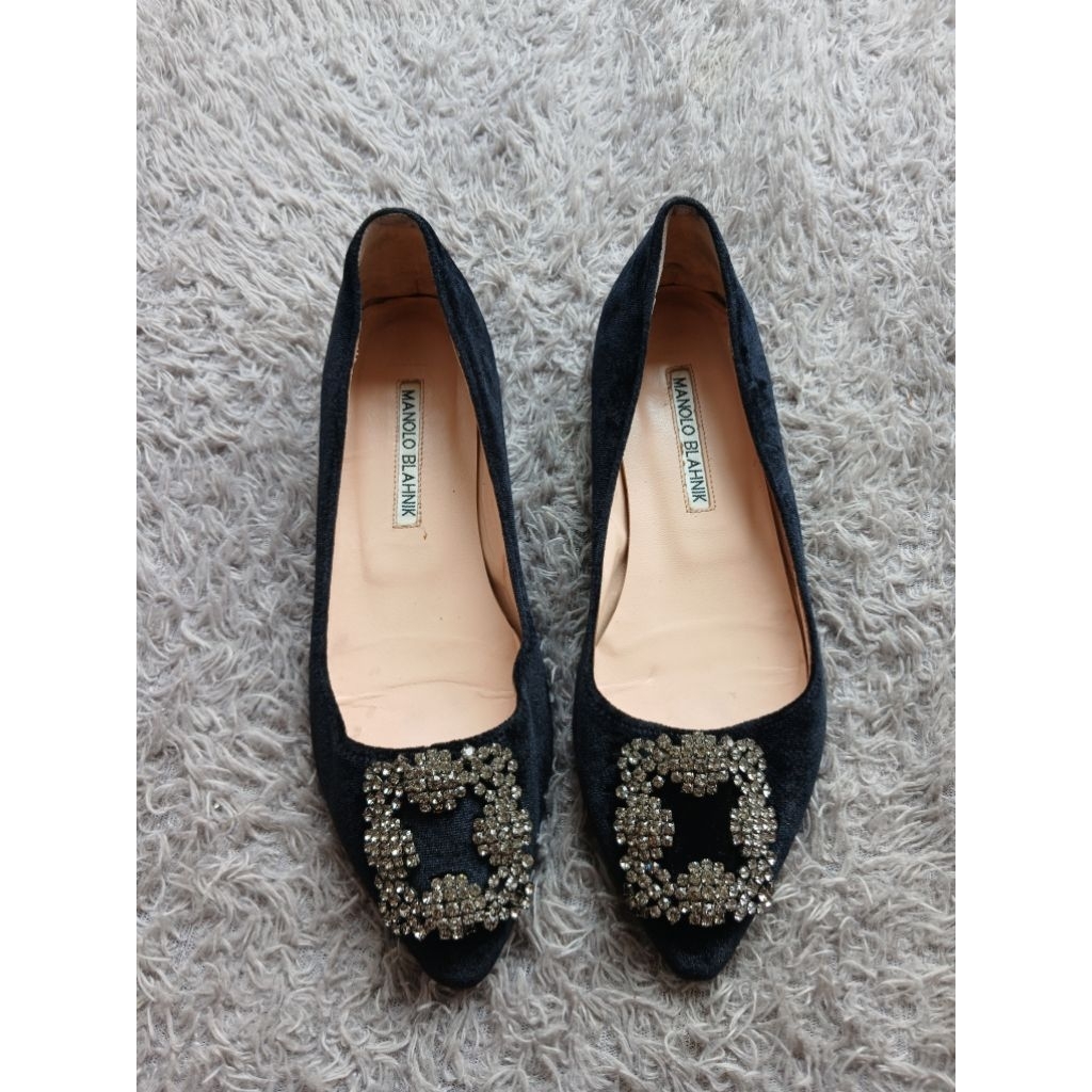 flat shoes MANOLO BLAHNIK size 37/24.5cm made in italy original mulus