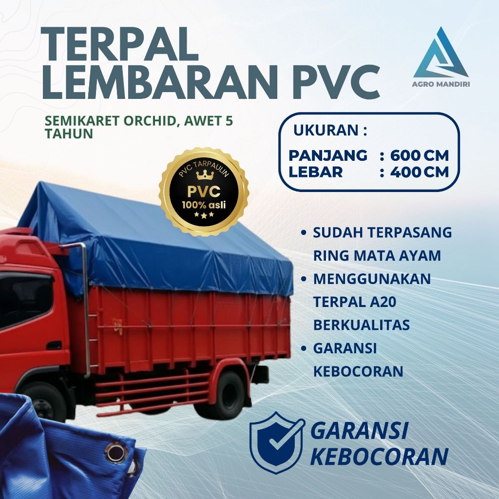 TERPAL TRUK 4x6 PICKUP SEMI KARET PVC ORCHID KUAT SERBAGUNA