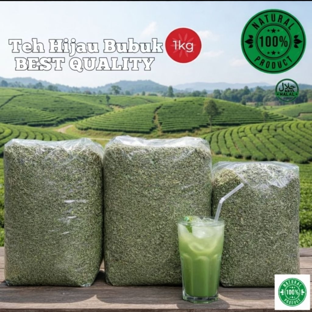 Teh Hijau Bubuk | Cocok untuk Minuman & Usaha
