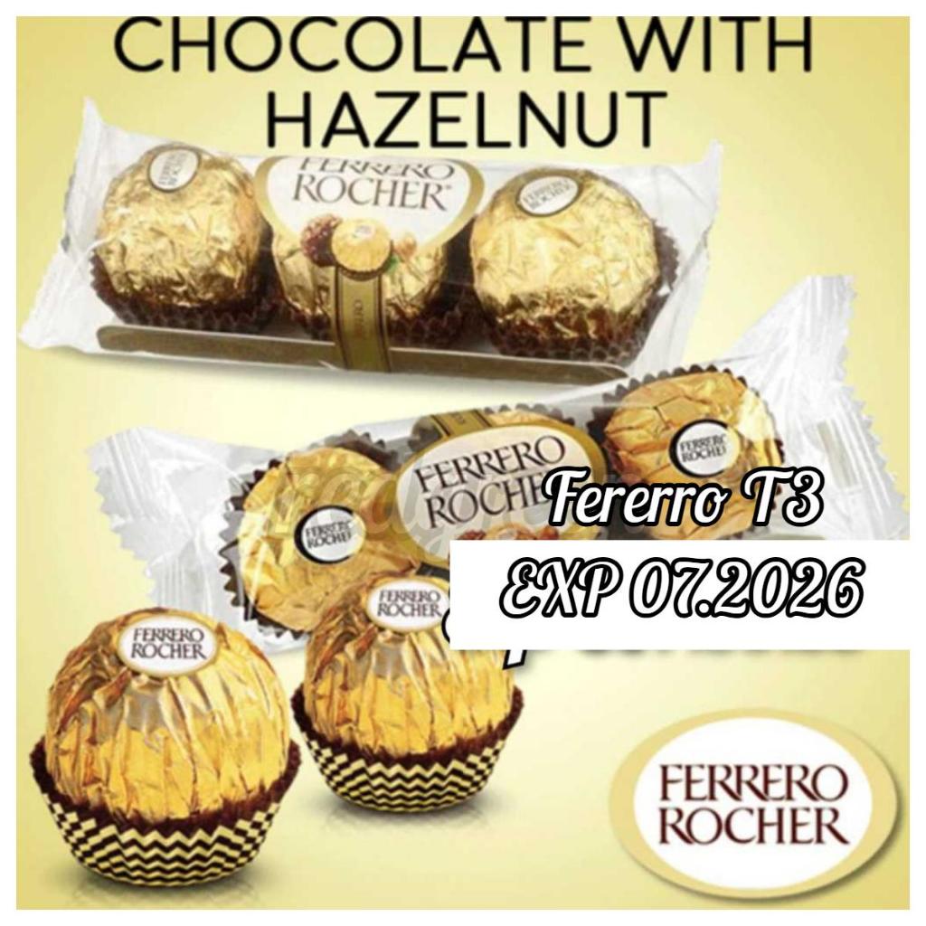 Cokelat Coklat Ferrero Rocher 3 isi 3 Chocolate