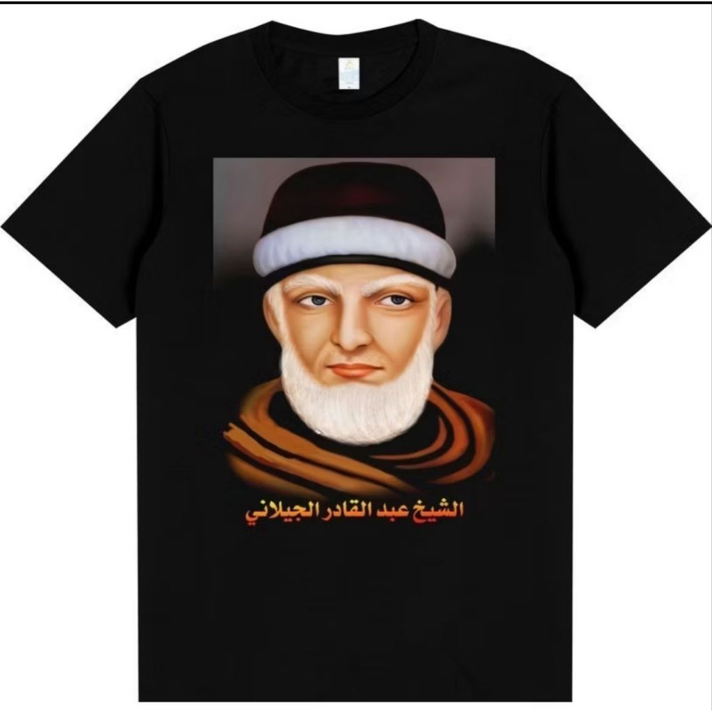 Kaos Syekh Abdul Qodir Jailani Distro Unisex Bahan Katun Adem Nyaman Dipakai