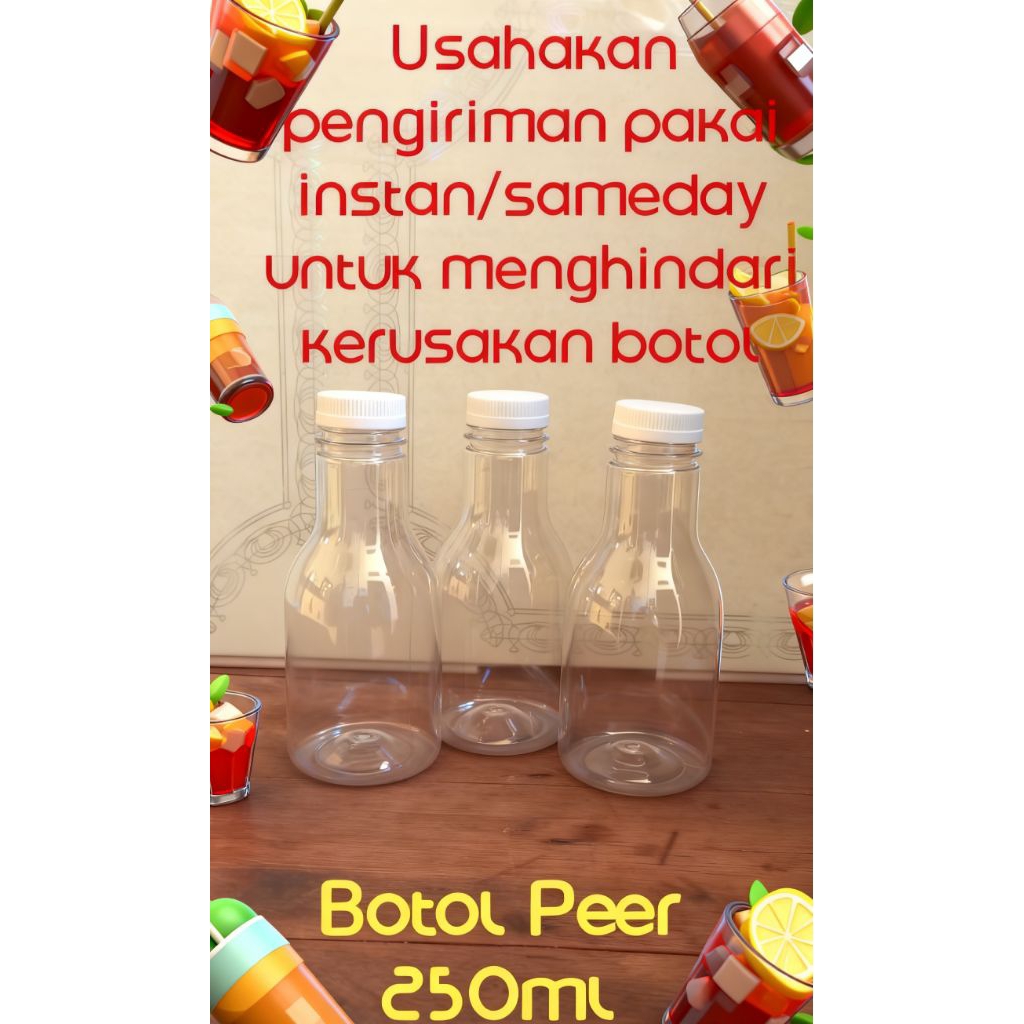 Botol plastik peer 250Ml 50pcs
