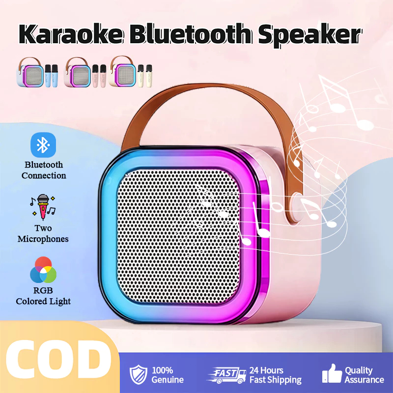 [COD] K12 Speaker Bluetooth Mini Speaker Karaoke With MIC Karaoke Set Bluetooth Mini Full bass