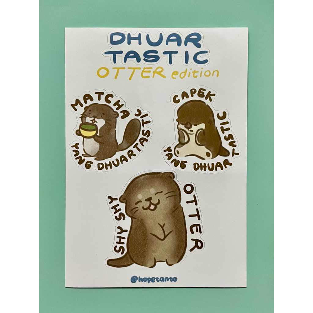 Stiker Otter Lucu Aesthetic | Cute Animal Sticker Pack untuk Laptop & Notebook