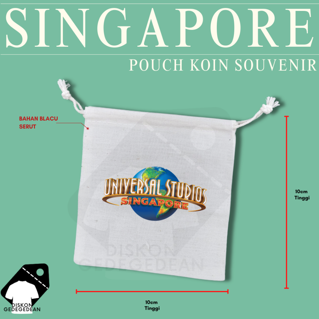 Diskongedegedean Pouch Dompet Koin Souvenir Singapore Dompet Koin Oleh Oleh Singapura Merlion Bahan 