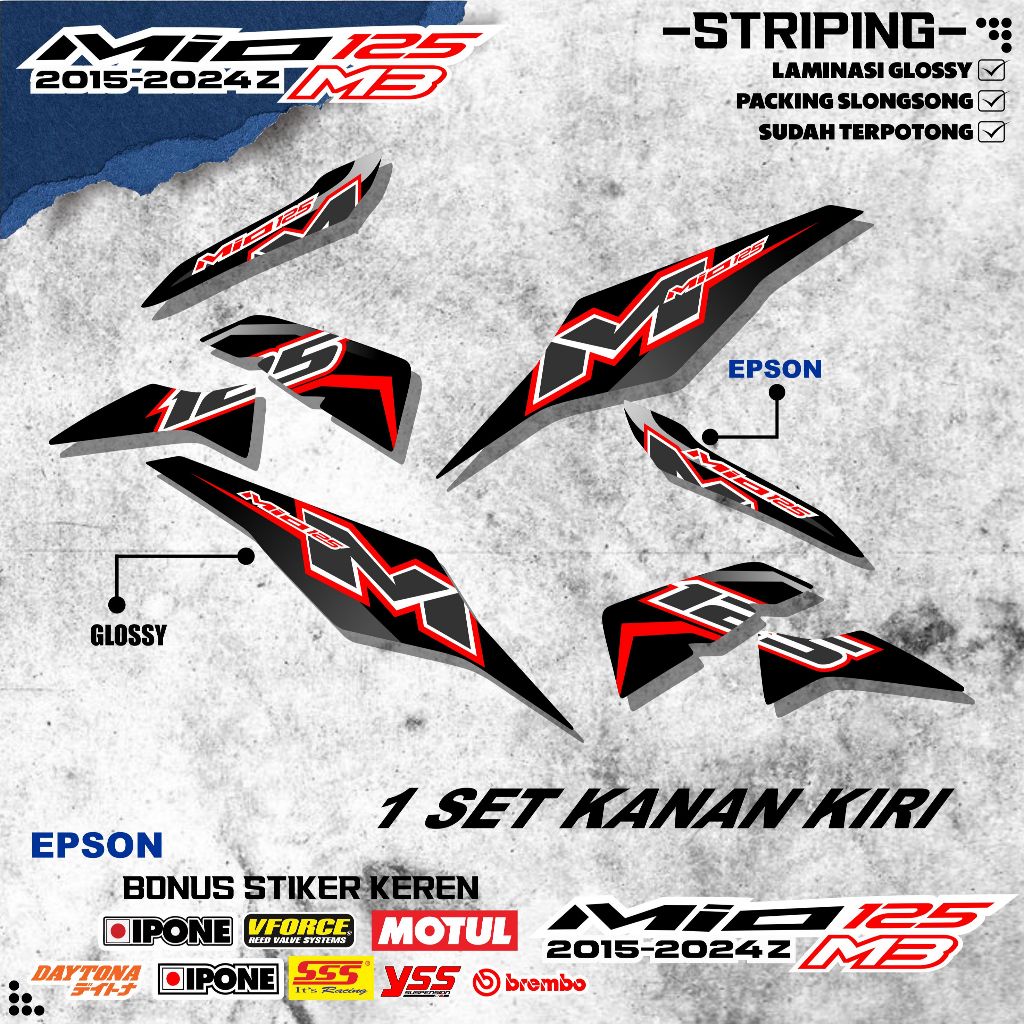[MOO 002] Striping Variasi Mio 125 M3 Berkualitas Vinyl Cutting Rapi
