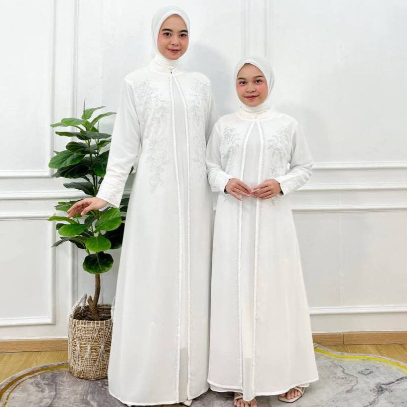 PRILLY BUSANA - ADHA ABAYA COUPLE IBU DAN ANAK CERUTY MIX PAYET
