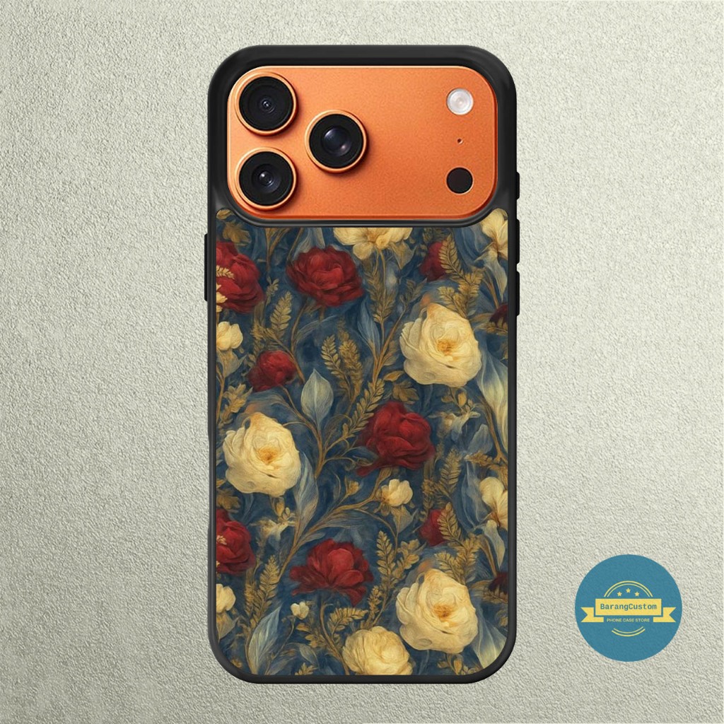 Case iPhone 17 16 15 14 13 12 11 Mini Plus Pro Max TPU Rubber Romantic FLoral Art