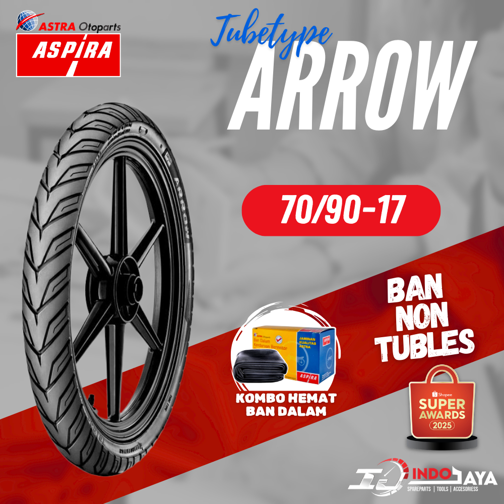 [BAYAR DI TEMPAT] BAN ASPIRA TUBETYPE (NON TUBELESS) ARROW / BAN LUAR ASPIRA RING 17 ( 70/90-17 ) BA