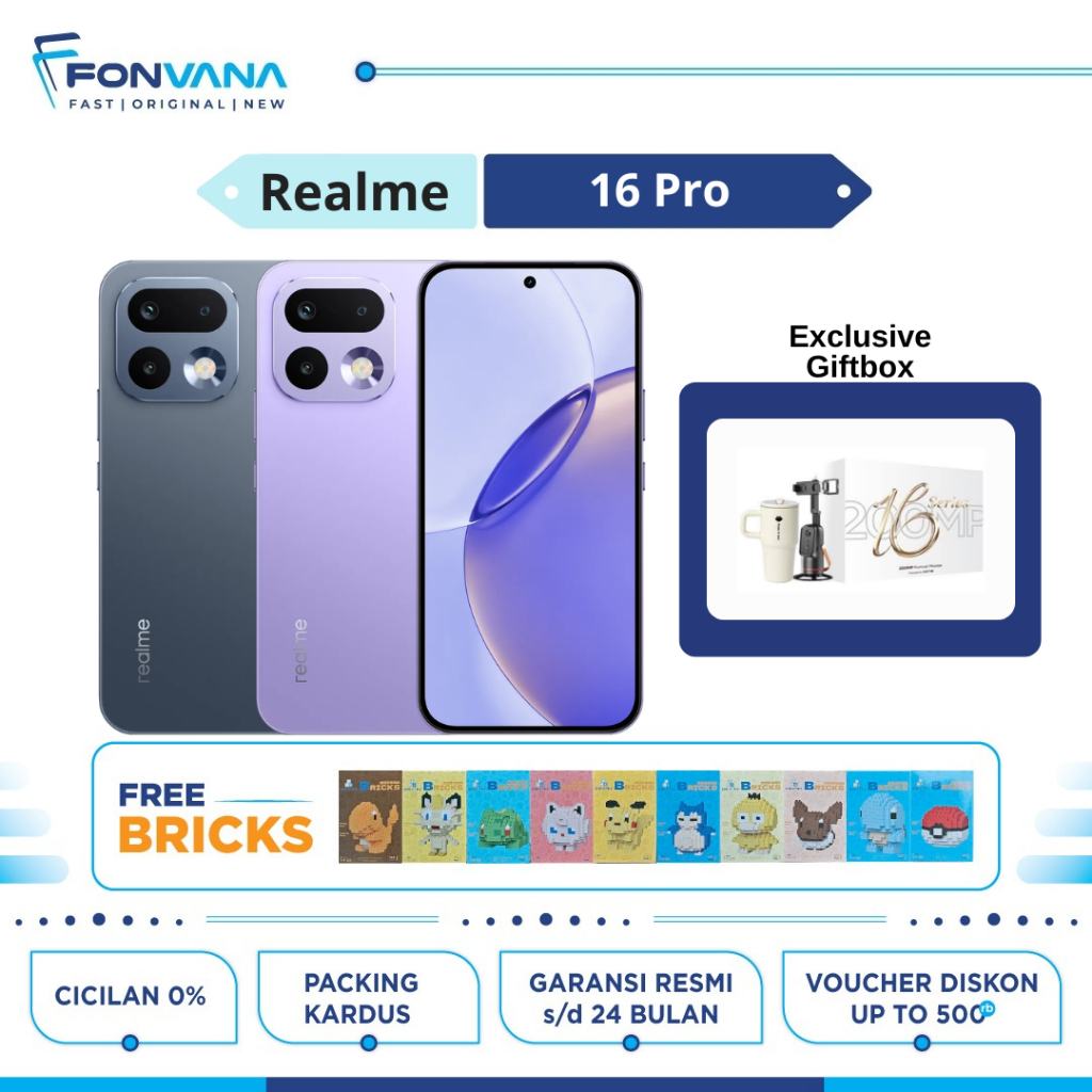 Realme 16 Pro 5G 12/256GB & 12/512GB AMOLED 6.78 inci 50MP 7000mAh | Garansi Resmi Realme Indonesia 