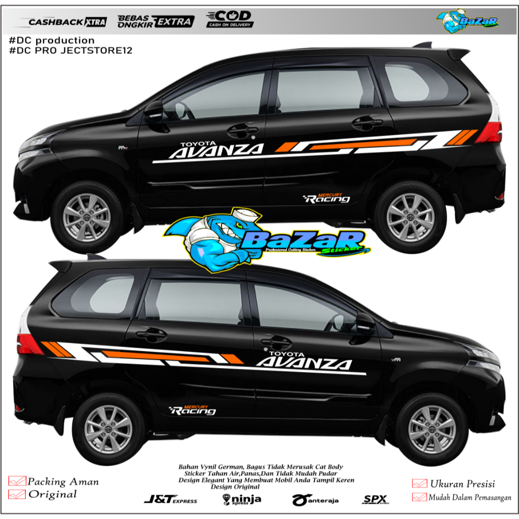 DECAL STIKER MOBIL AVANZA / STRIPING LIST BODY AVANZA XENIA / STICKER MOBIL XENIA / DECAL STIKER MOB