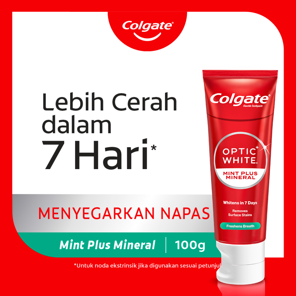 Colgate Optic White Whitening Toothpaste Mint Plus Mineral 100g - Pasta Gigi