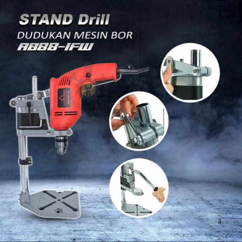 STAND DRILL BOR / DUDUKAN MESIN BOR / DUDUKAN MESIN BOR TANGAN / MESIN BOR MENJADI BOR DUDUK