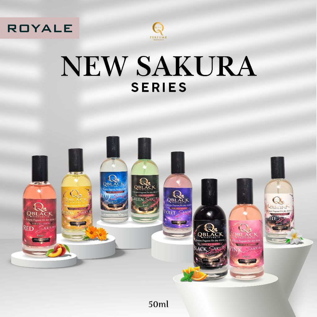 QBLACK Sakura Series Parfum Sakura Tahan Lama 24 Jam | Pink Black White Blue Sakura Ukuran Travel Si