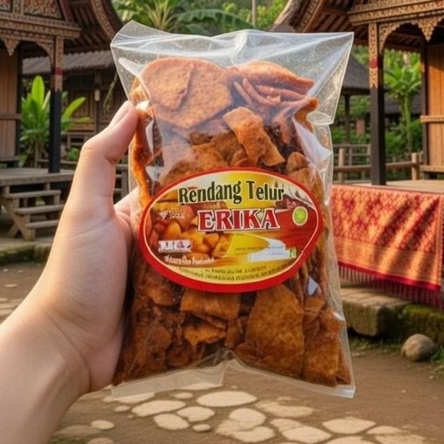 Rendang Telur / Rendang Telur Erika Payakumbuh, Makanan kering, Tanpa Bahan Pengawet, 100% Halal