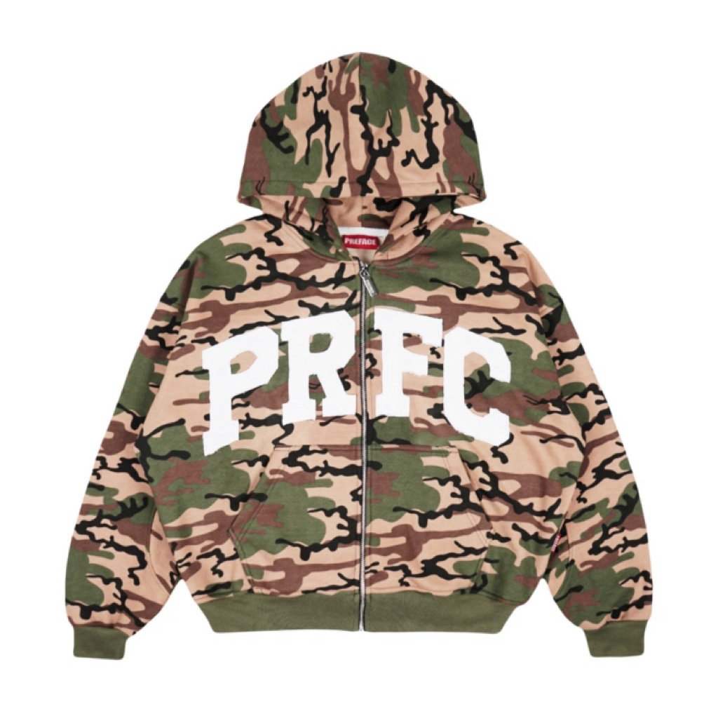 Unfinished Zip Hoodie Camo PREFACE