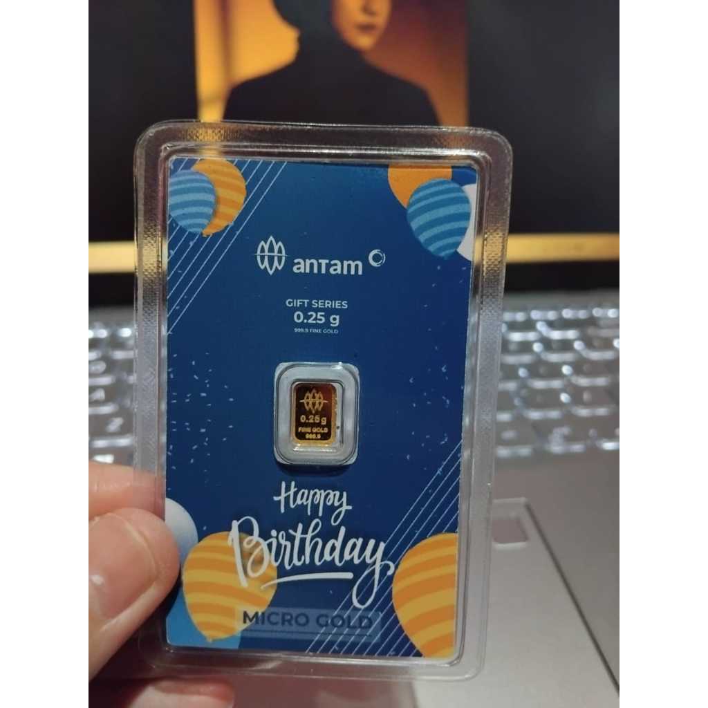 Emas Antam 0,25 Gram Certicard Original 24K | Bonus Baby Gold 0,001gr | Bukti Transaksi Tersedia