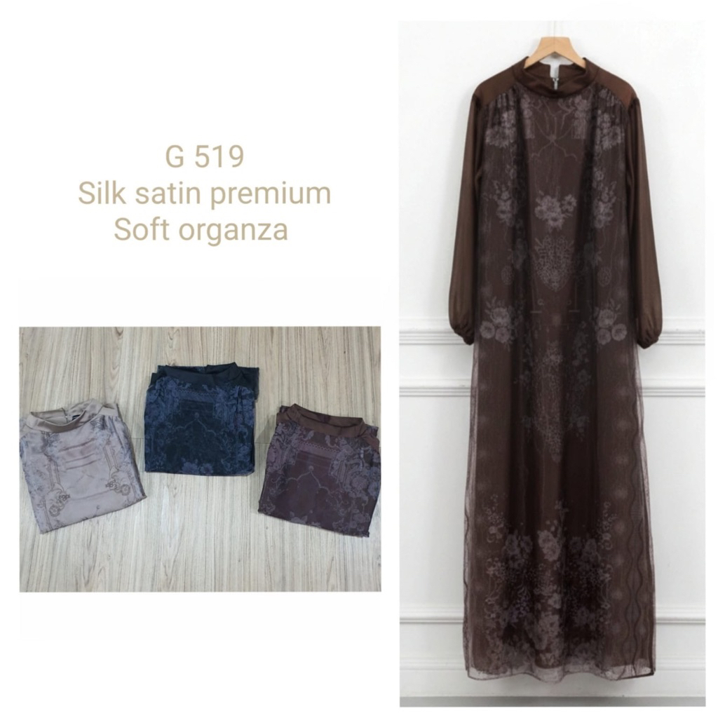 BIYA GAMIS SILK SATIN SOFT ORGANZA PREMIUM NON BUSUI/ DRESS SATIN SILK MEWAH