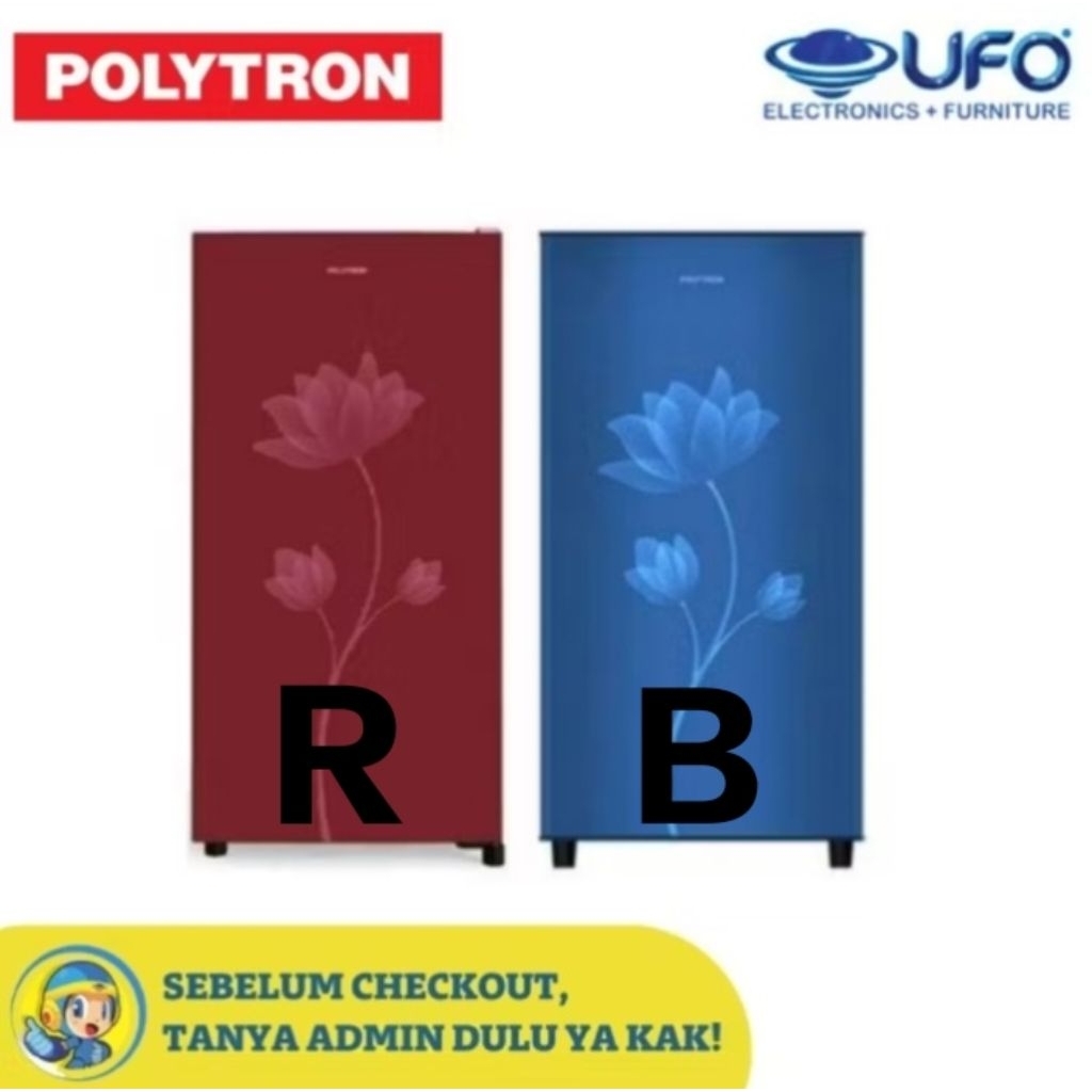 KULKAS POLYTRON PRB179R PRB179B PRB179Y LEMARI ES 1 Pintu Beauty metal door 170 liter