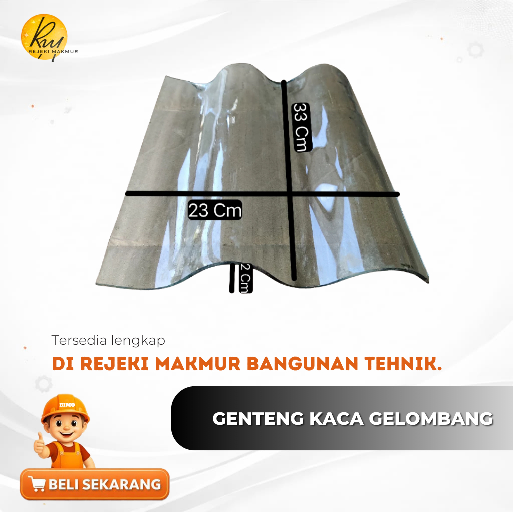 (50PC)Genteng Kaca Gelombang layur/Genteng kaca ngelayur/Atap genteng kaca/Genteng gelombang nglayur