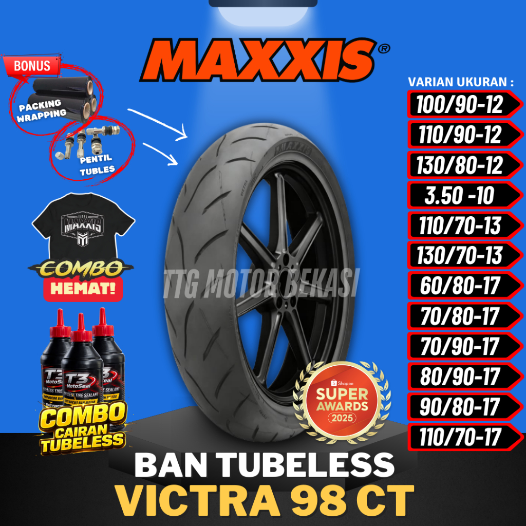 [READY COD] BAN MAXXIS RING 17 VICTRA 98 CT TUBELESS RING 10 RING 13 RING 17 / BAN MOTOR RING 10 13 