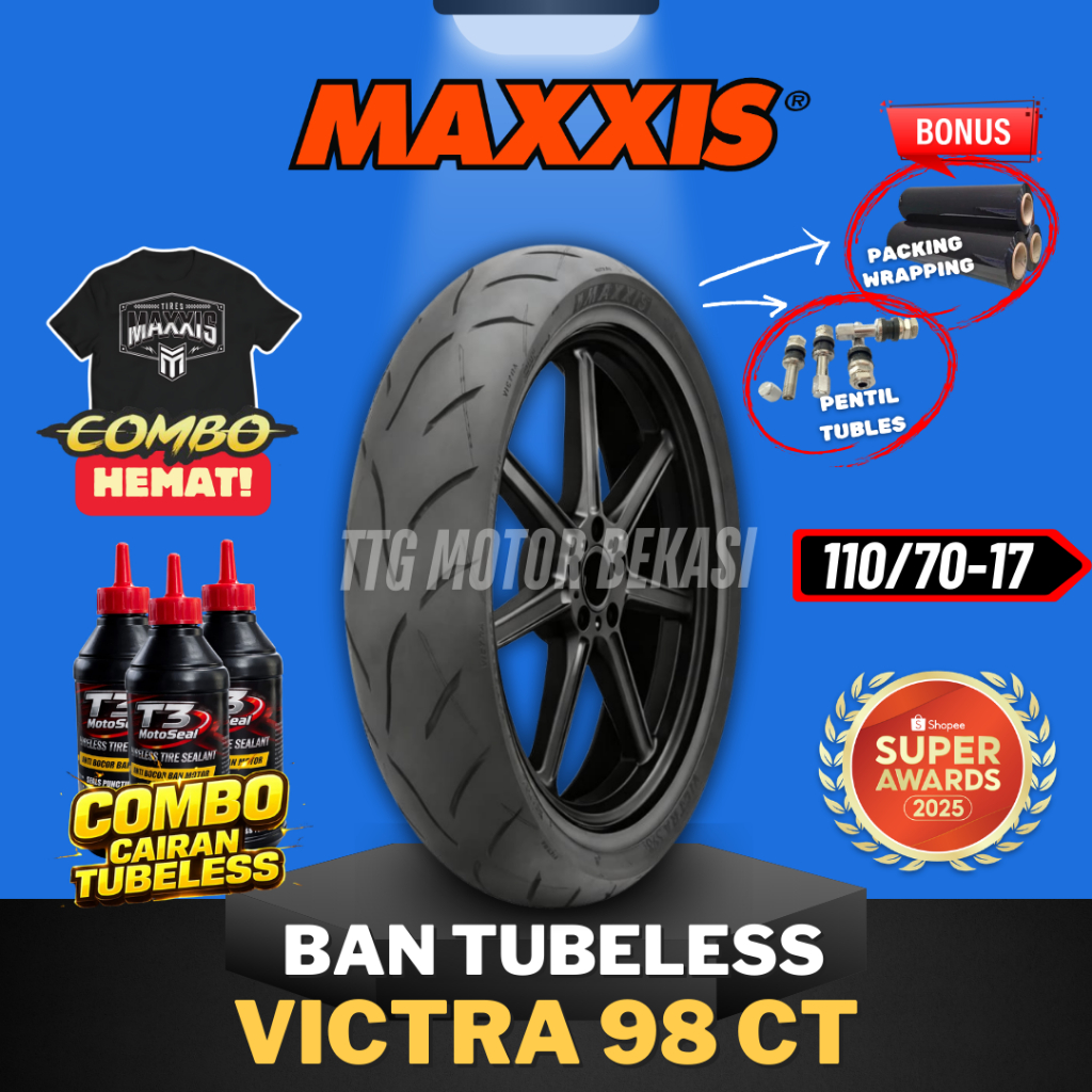 [READY COD] BAN MAXXIS RING 17 VICTRA 98 CT TUBELESS 110/70-17 / BAN MOTOR RING 17 MAXXIS / BAN MAXX