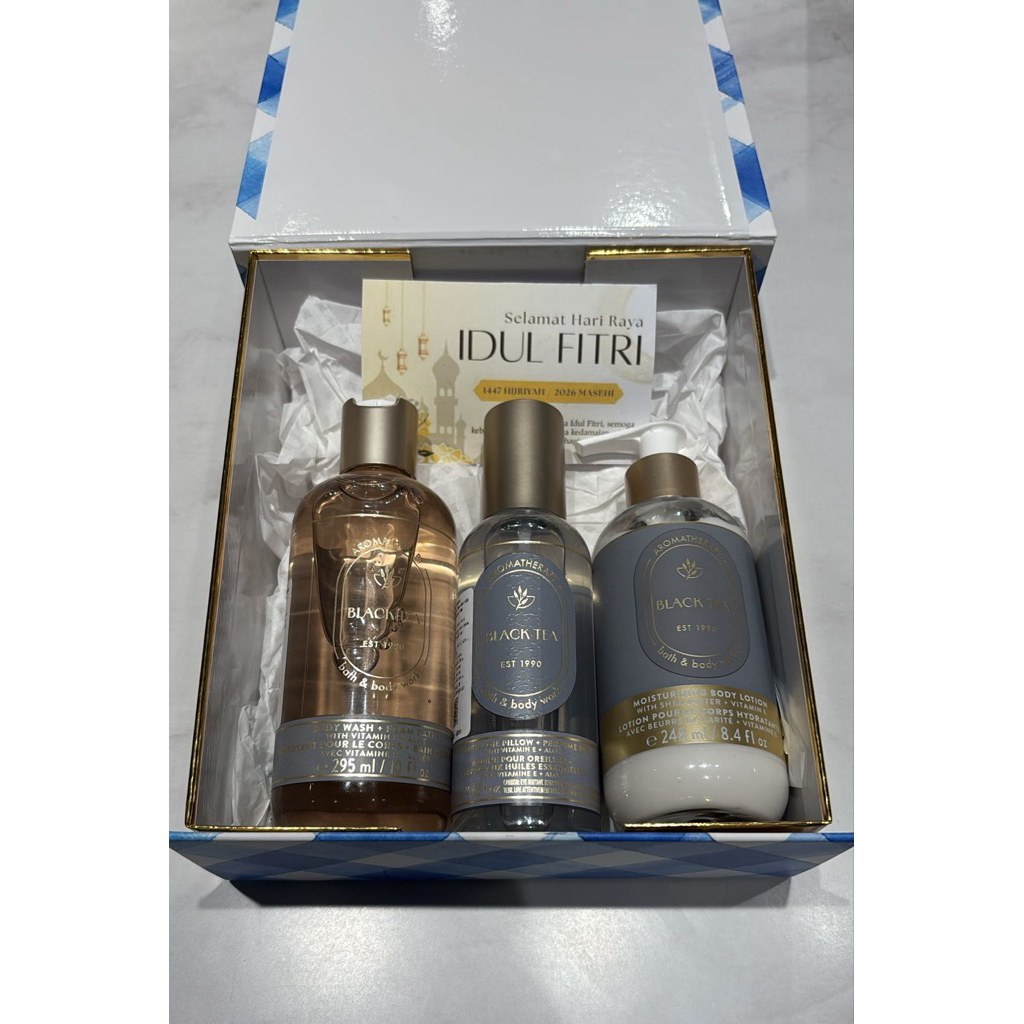 Paket Hadiah/Seserahan/Hampers Bath & Body Works Set 3 Aromatherapy Black Tea