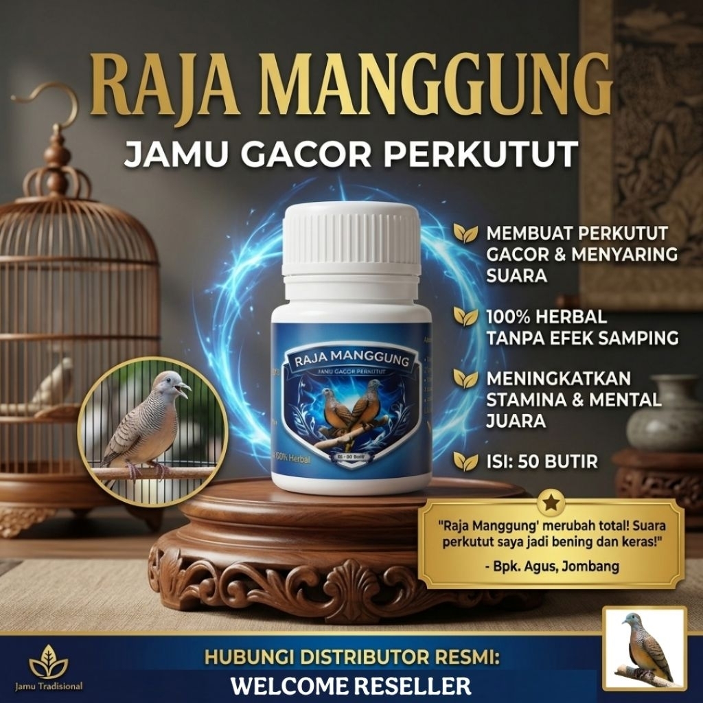 promo jamu perkutut raja manggung jamu gacor perkutut isi 50 butir jamu perkutut