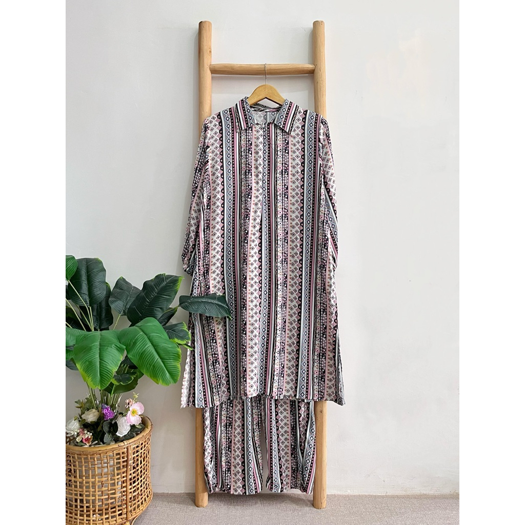 ONE SET TUNIK RAYON LILAC 2966