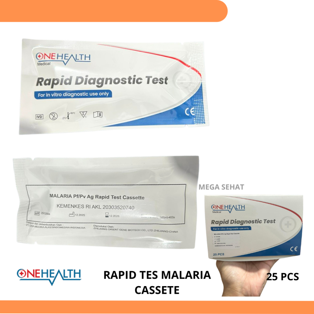 Malaria Test Device Pf Pv OneHealth Rapid Test Isi 25 Pcs Alat Tes Malaria