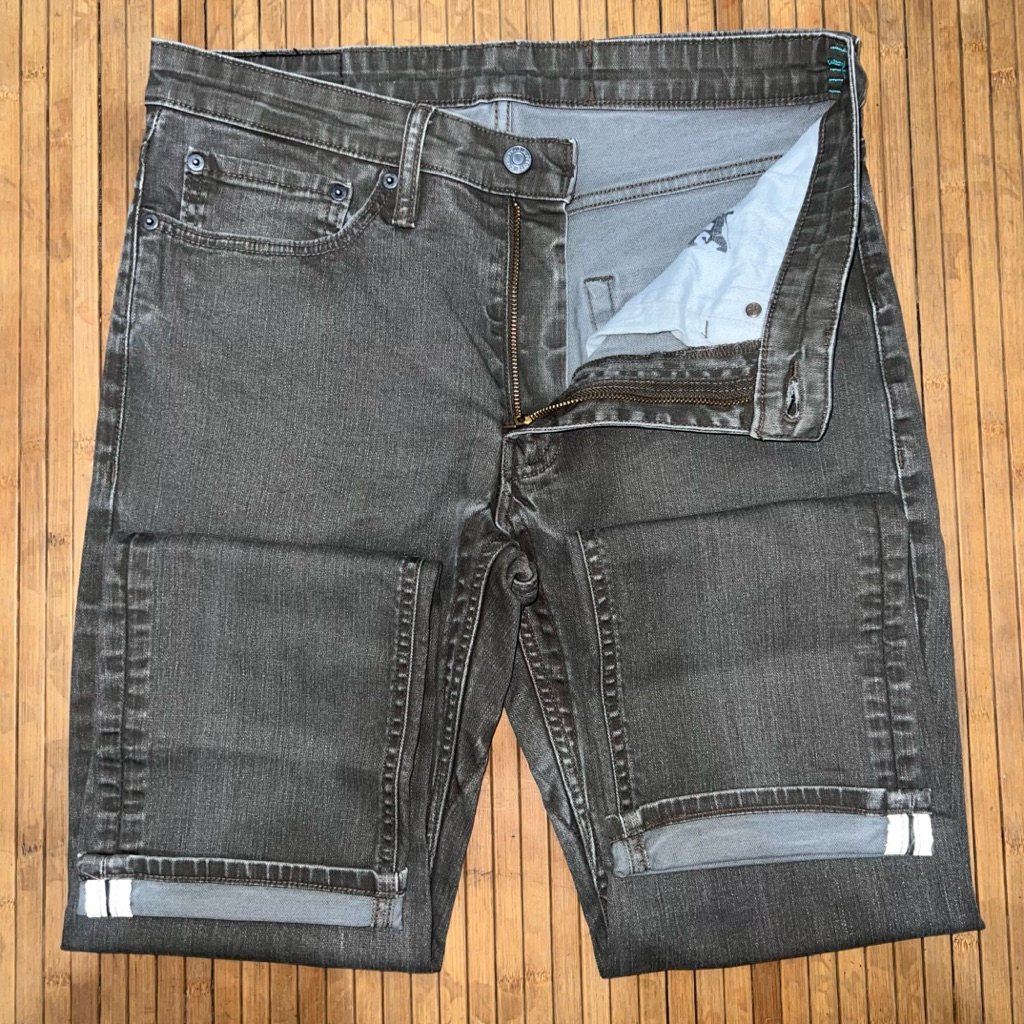 LEVIS 511 SLIM FIT COMMUTER LINE SELVEDGE SUN FADED GREY WASH STRETCH DENIM JEANS