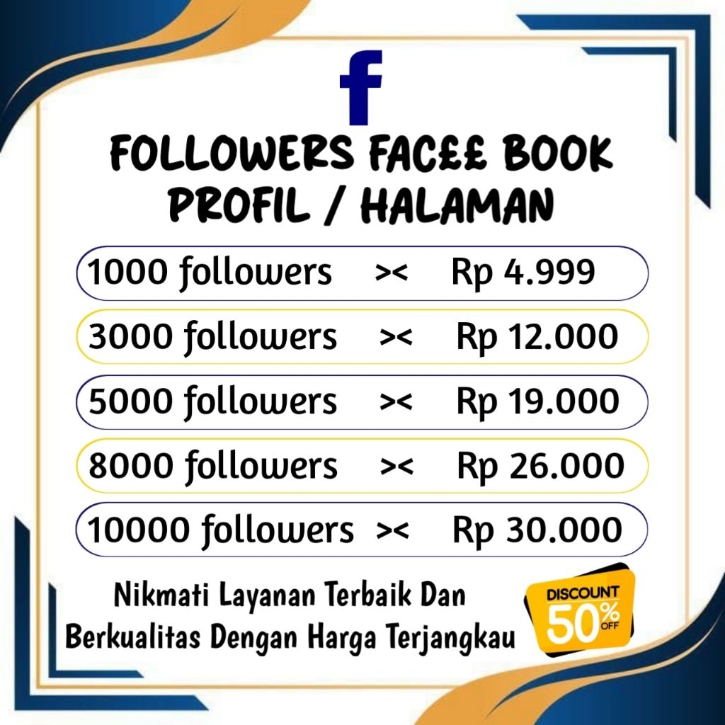 Follower Fase Book Fanspage & Profil Permanen