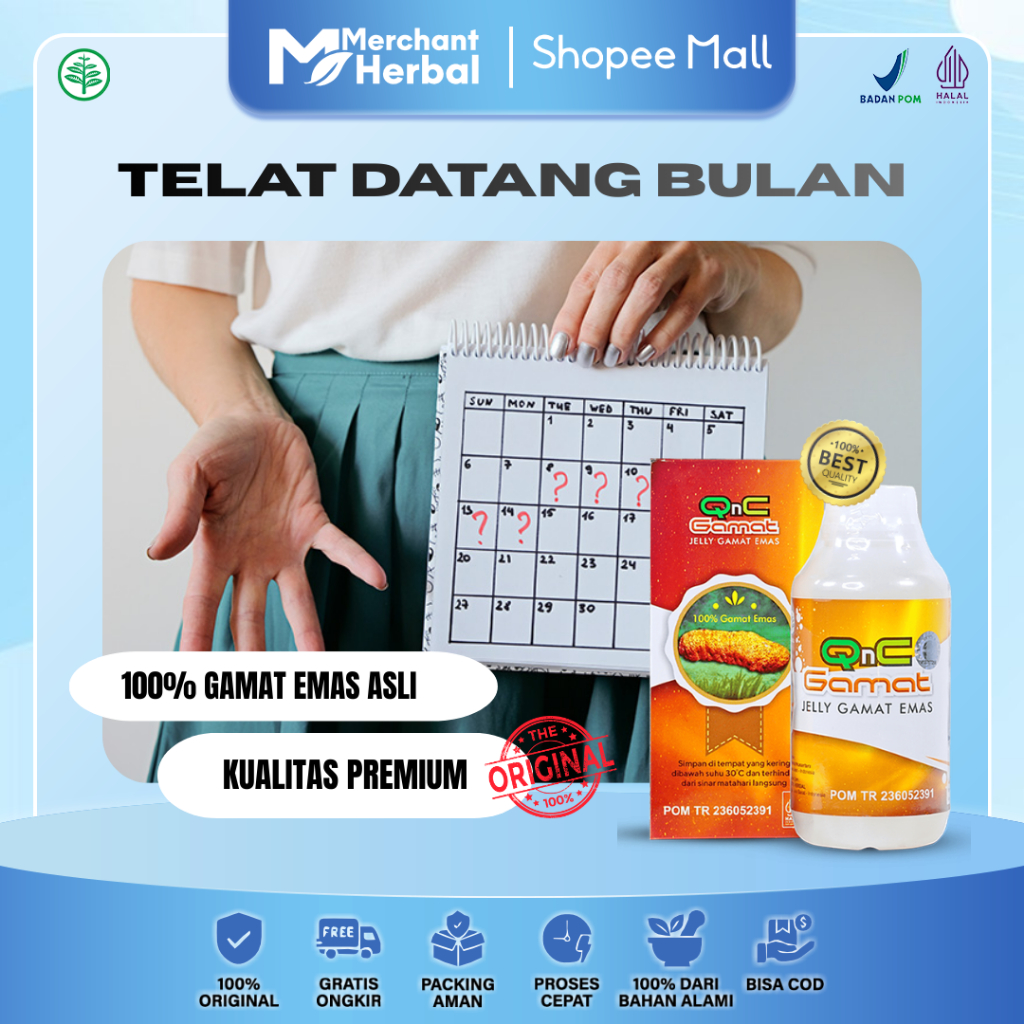 Obat Telat Datang Bulan - Telat Mens - Haid Tidak Teratur - Haid Berkepanjangan QnC Jelly Gamat