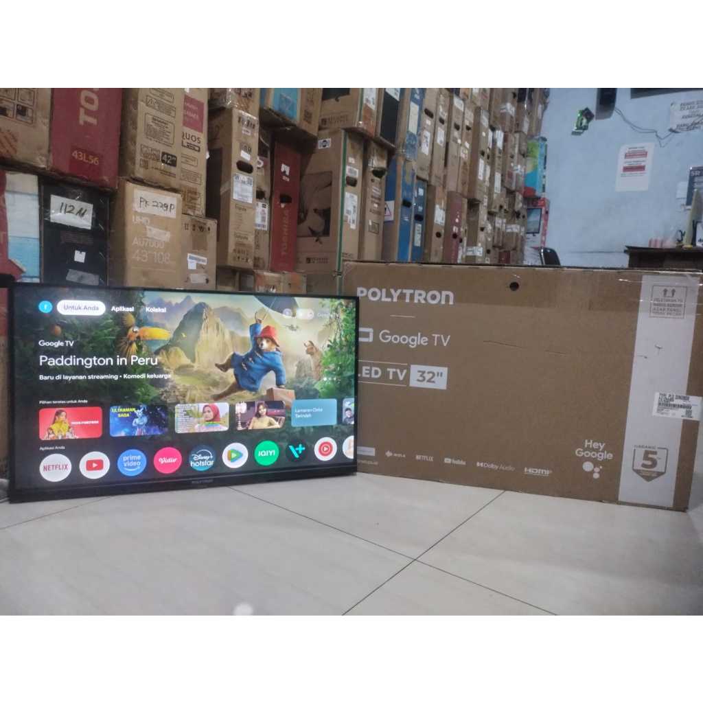 GOOGLE TV LED POLYTRON 32 INC HD NETFLIX YOUTUBE BLUETOOTH SUDAH DIGITAL (7387R)
