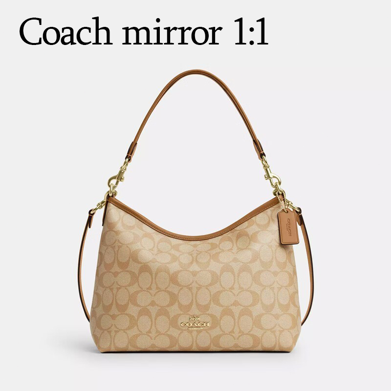 [Promo Ramadan] Coach Laurel Shoulder Bag small mirror 1:1 In Signature Canvas Crossbody Bag Coach S