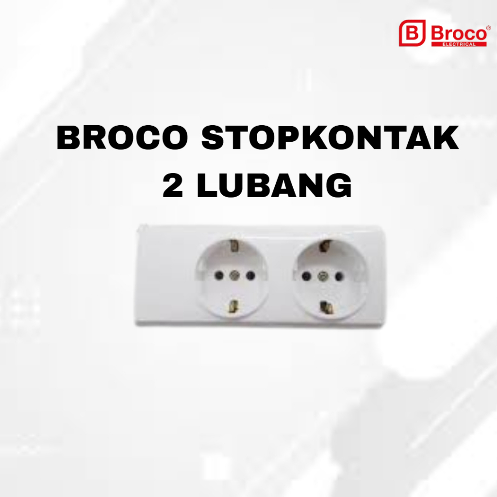 Stop Kontak BROCO / Terminal BROCO / Stop Kontak 2 Lubang Putih Broco