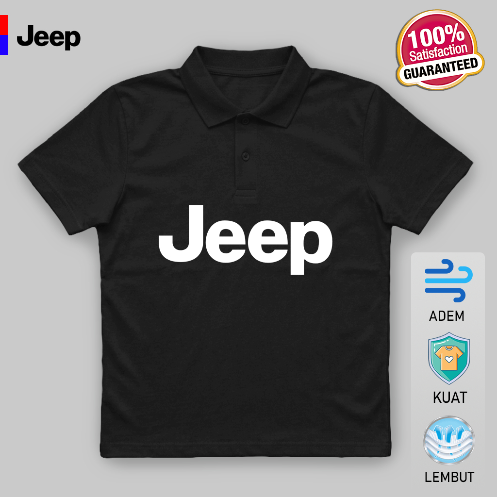 Polo Baju Kaos Pria Jeep Terbaru Bahan Premium S-4XL