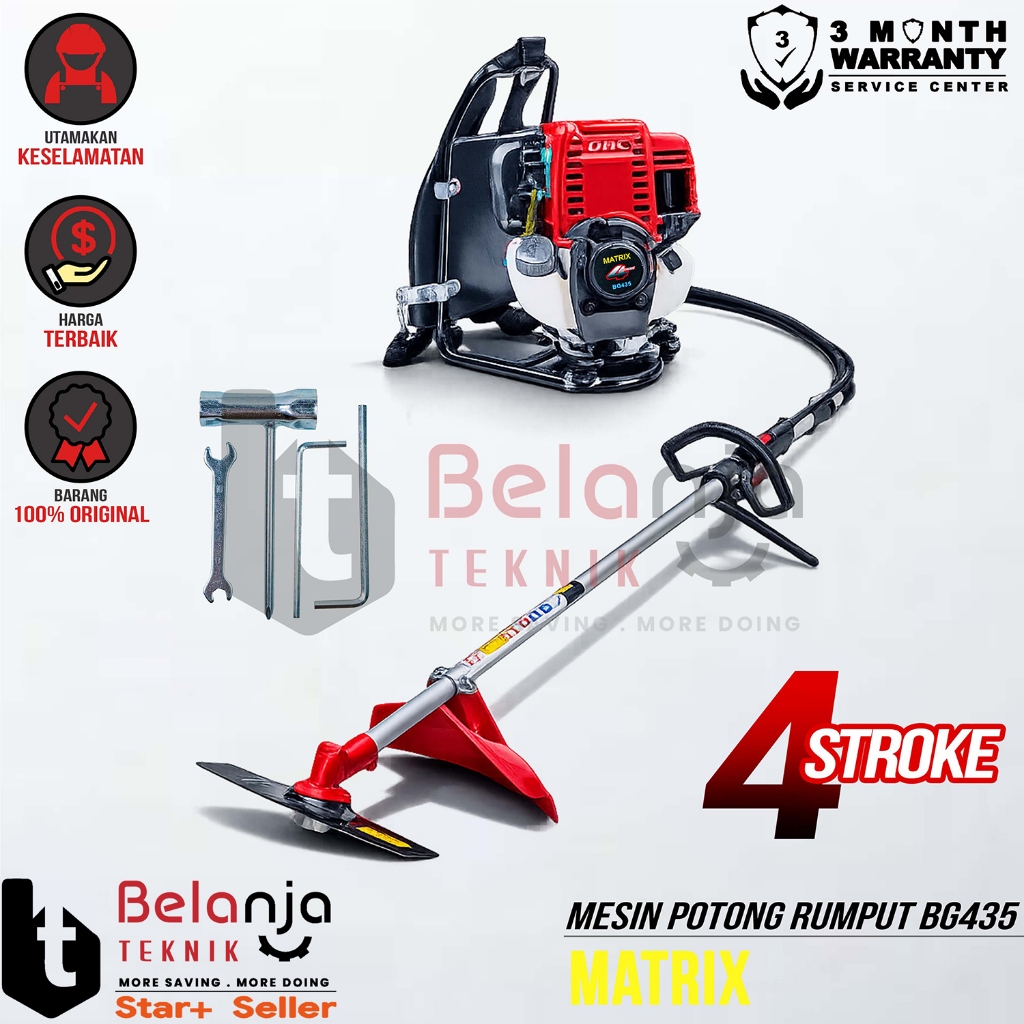 Matrix Mesin Potong Rumput Gendong BG 435 Brush Cutter 4 Tak BG435