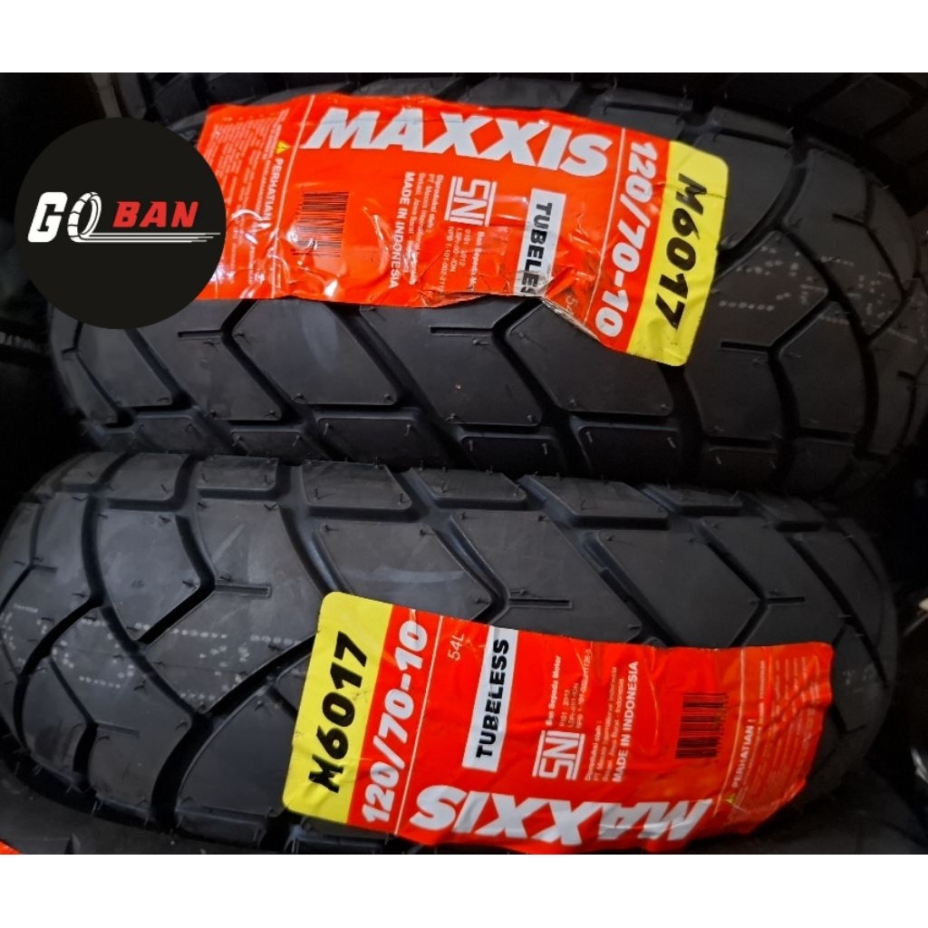 Ban Luar Tubeless Maxxis M6017 Vespa Matic Ring 10 dan Ring 11 110/70-11 120/70-10