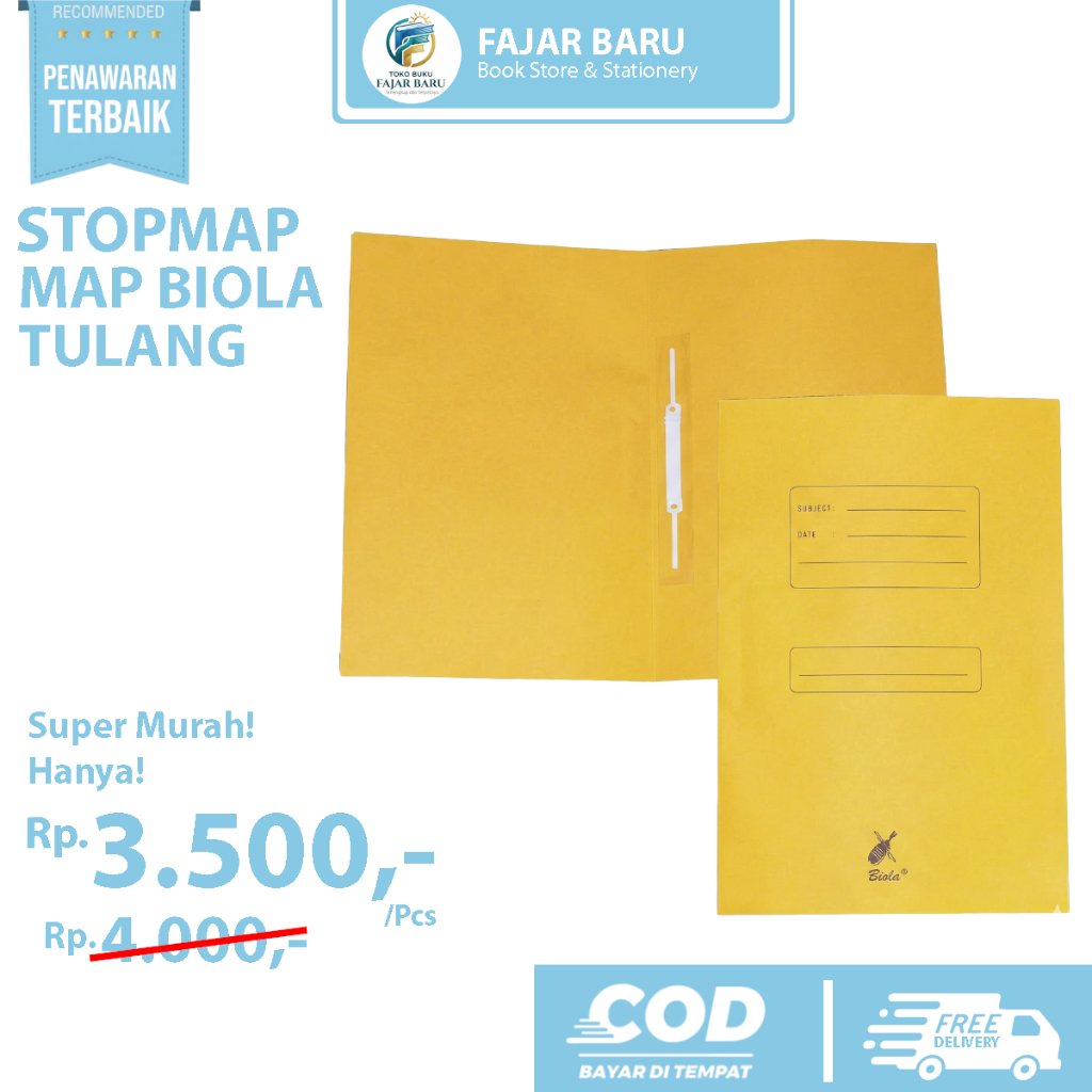 [ PCS ] STOPMAP TULANG / MAP BIOLA KERTAS TULANG / MAP FILE TULANG / STOPMAP BIOLA POLOS WARNA