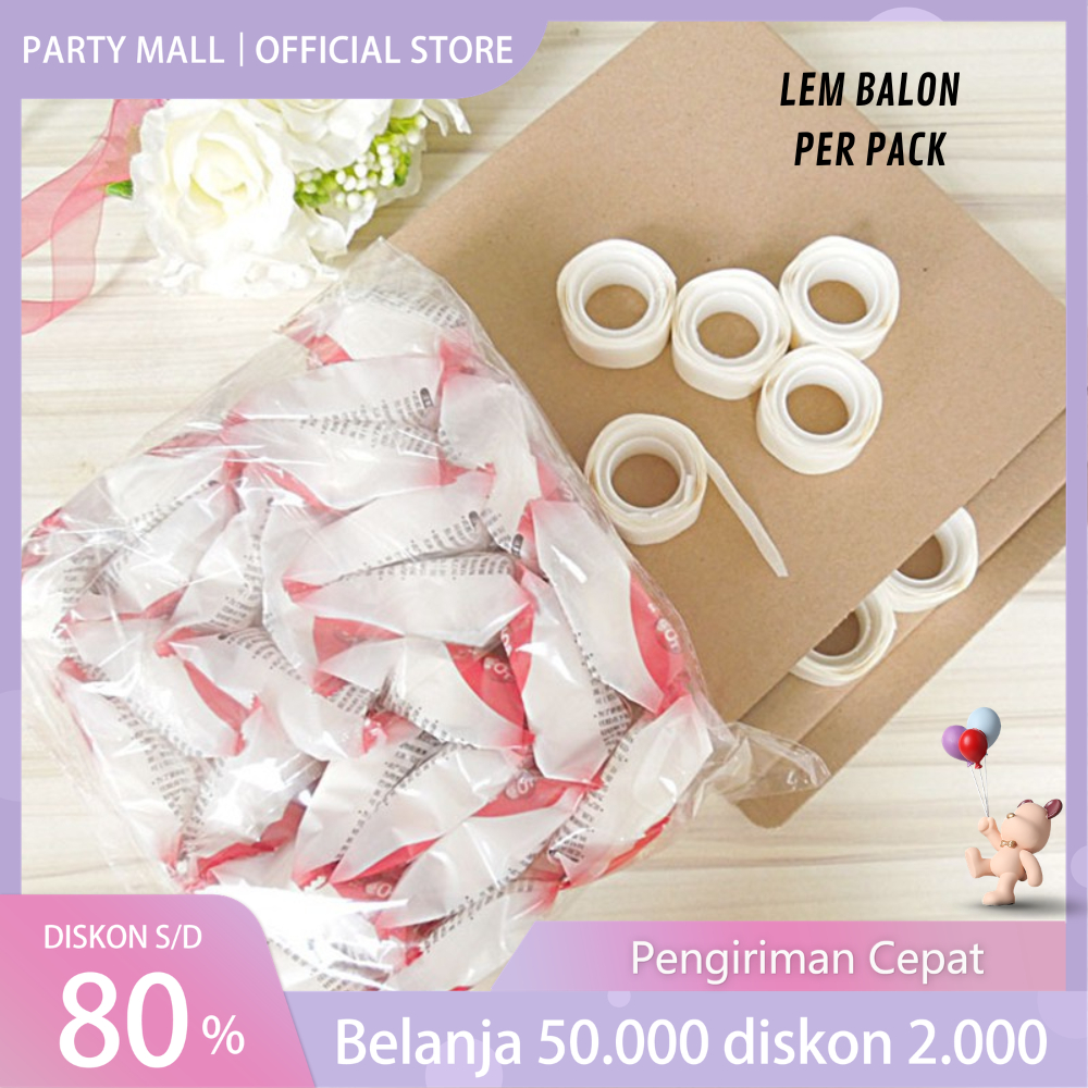 Lem Balon Perekat Balon Dekorasi Ulang Tahun Lem Balon Dinding Isi 25pcs dan 50pcs Untuk Perekat Bal