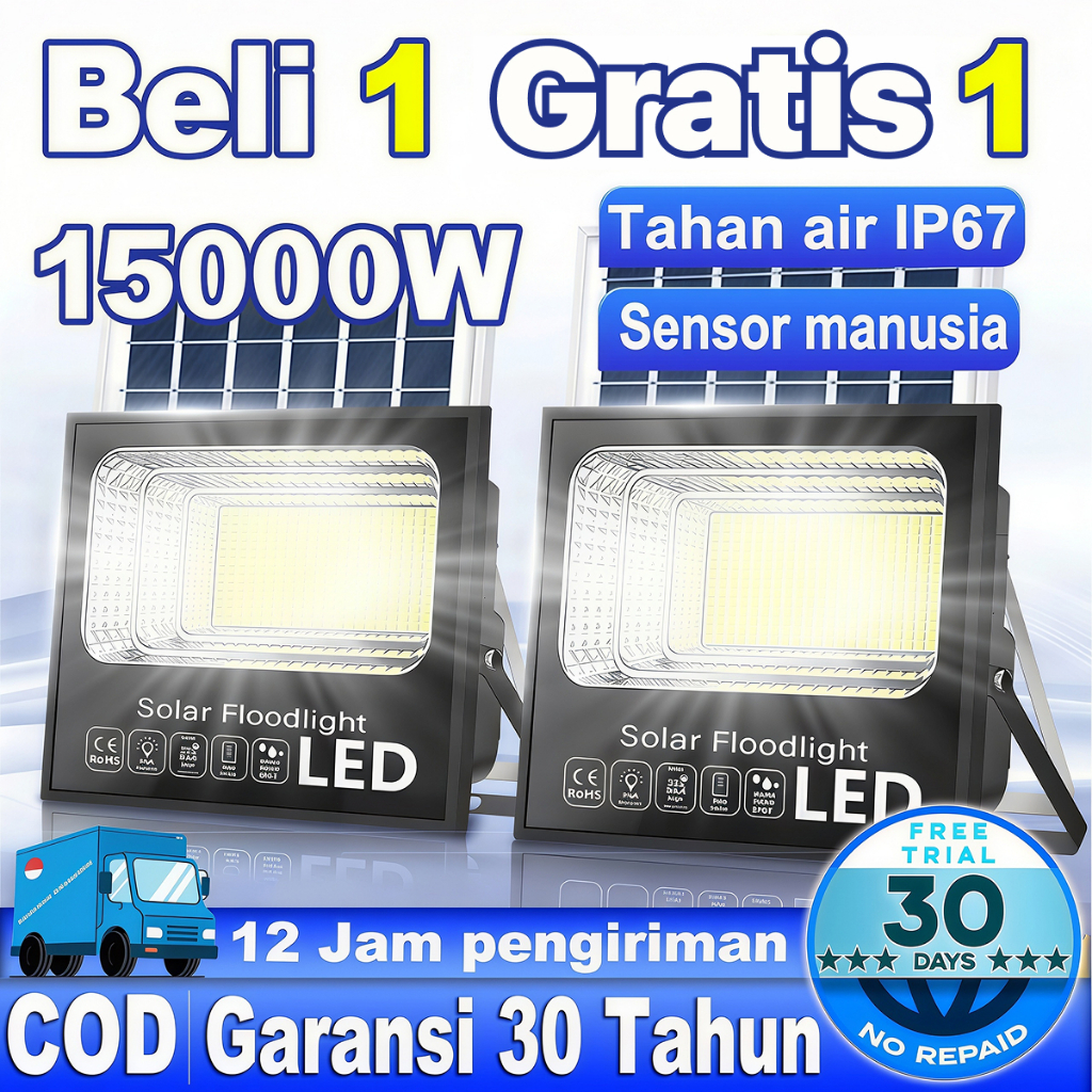 [ Garansi 30 tahun ] Lampu tenaga surya Lampu Led tenaga surya outdoor matahari Lampu sorot outdoor