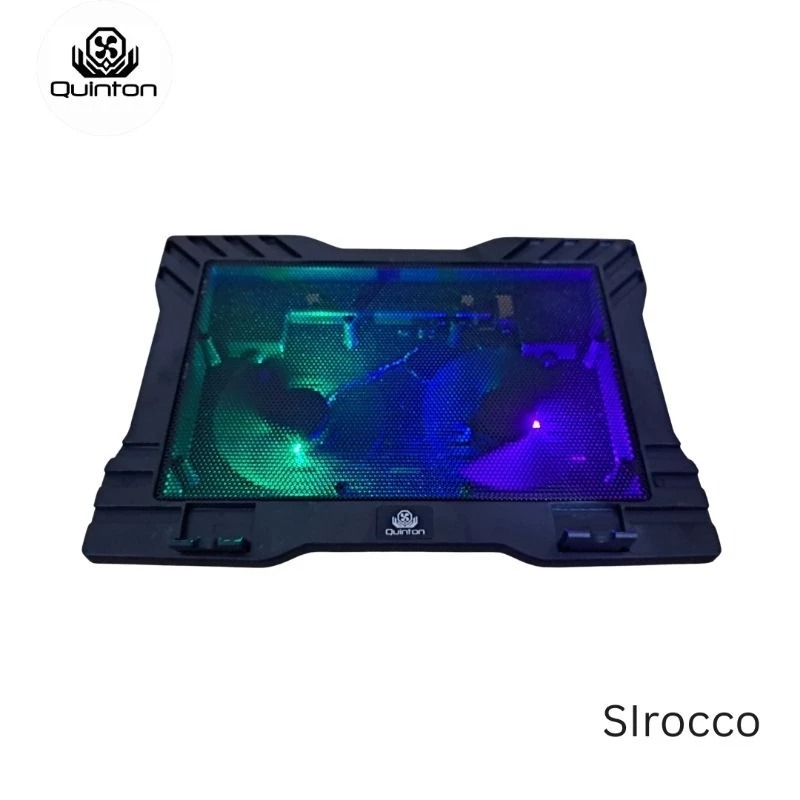 Kipas Laptop QUINTON Kipas Laptop Cooling Pad laptop Sirocco 12-17inch 2 fan RGB Cooling Pad laptop 