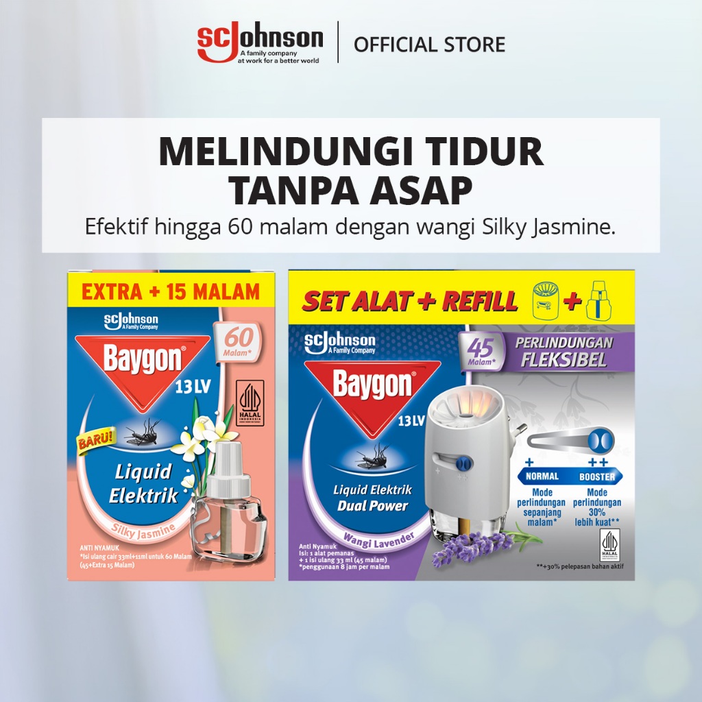 Baygon Liquid Electric Refill Jasmine & Dual Heater 33ml