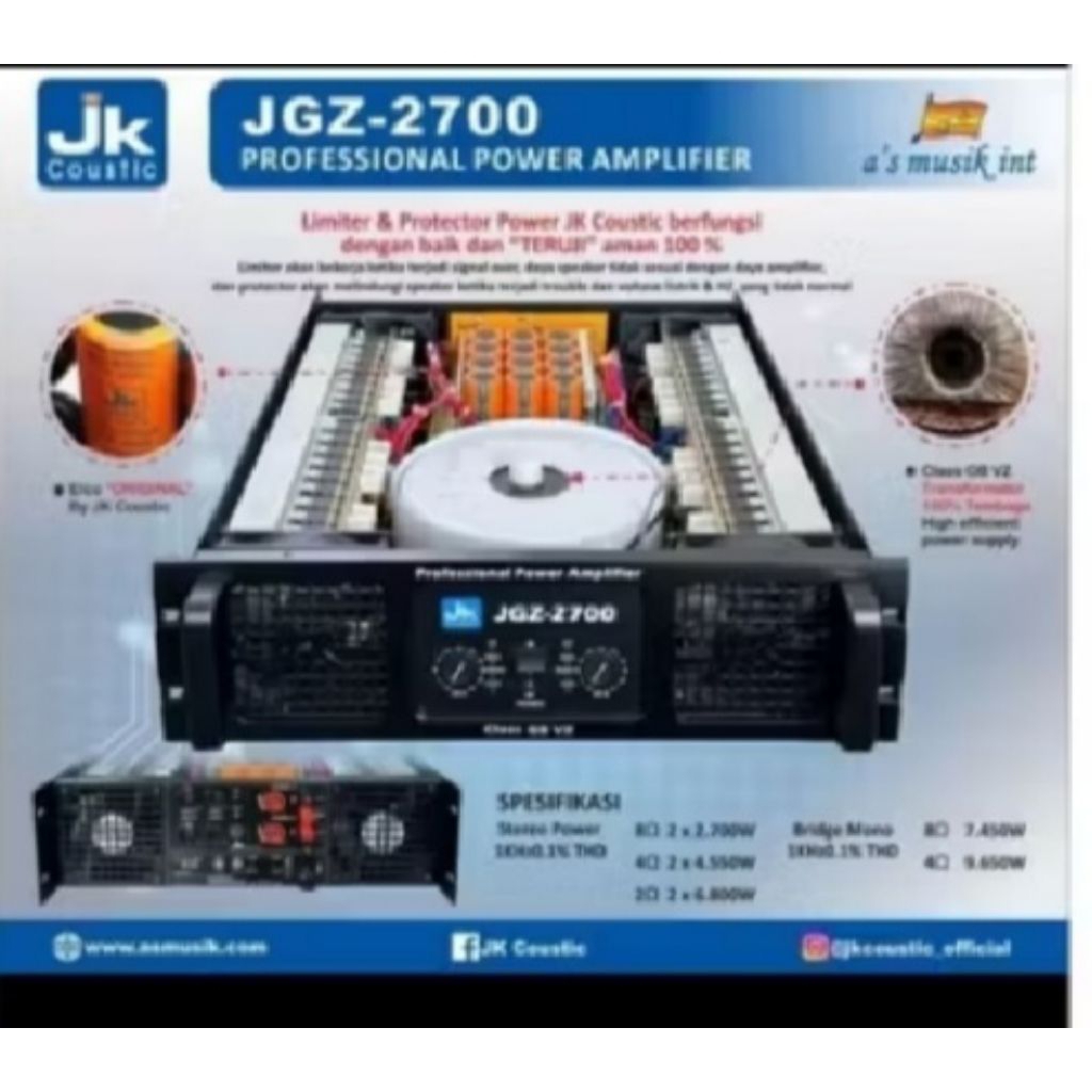 0power jkcoustic jgz2700clas gb vz amplifer JK COUSTIC JGZ2700VZ