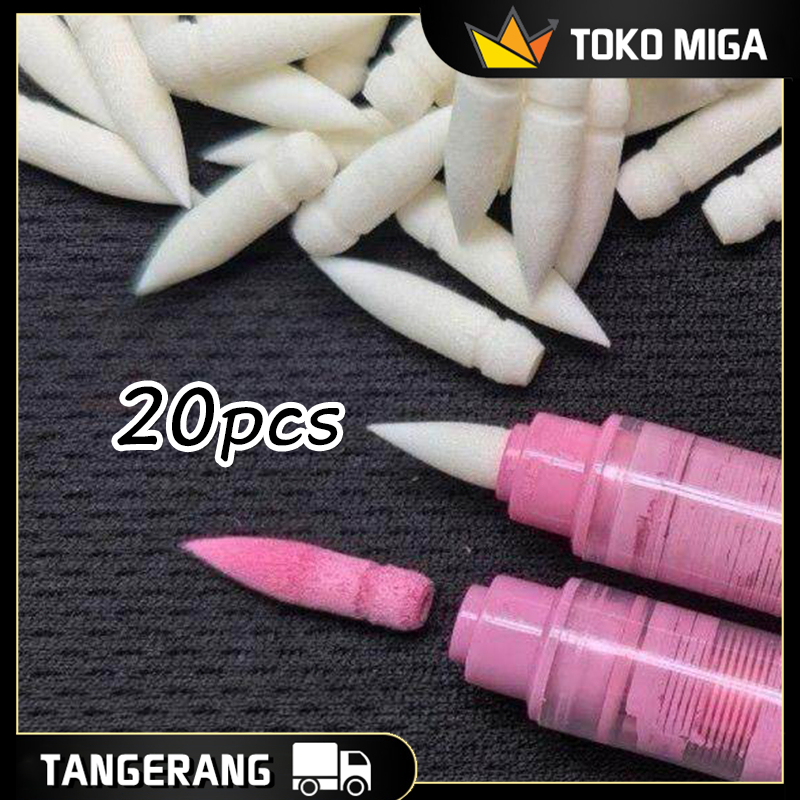 20PCS/Tas 4*17MM Nib Pengganti Marker Akrilik GRASP Portabel  Replacement Soft Tip Kompatibel Dengan