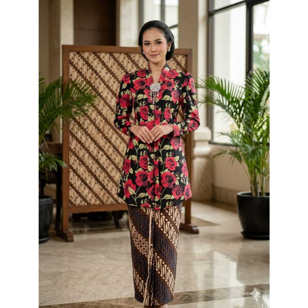 KEBAYA TUNIK KARTINI BUNGA-BUNGA